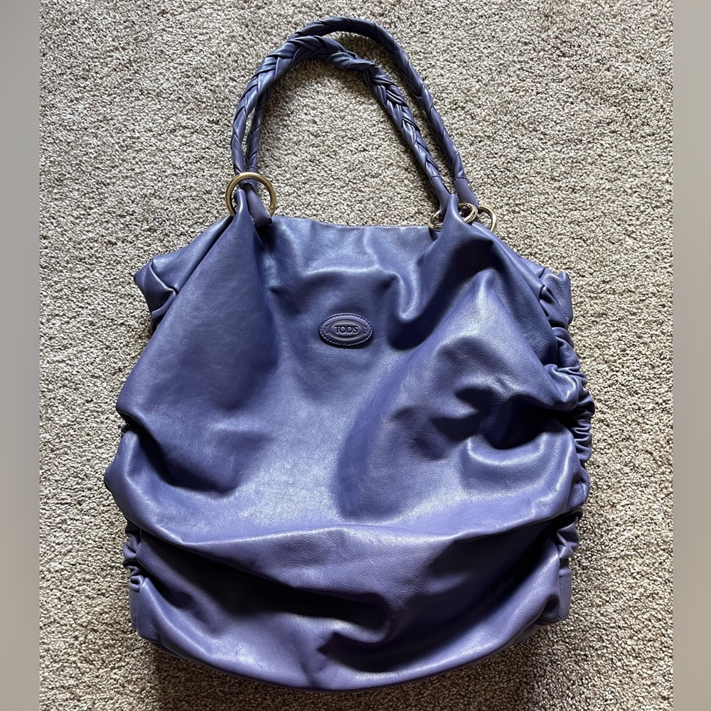 Tod’s Purple Leather Tote EUC